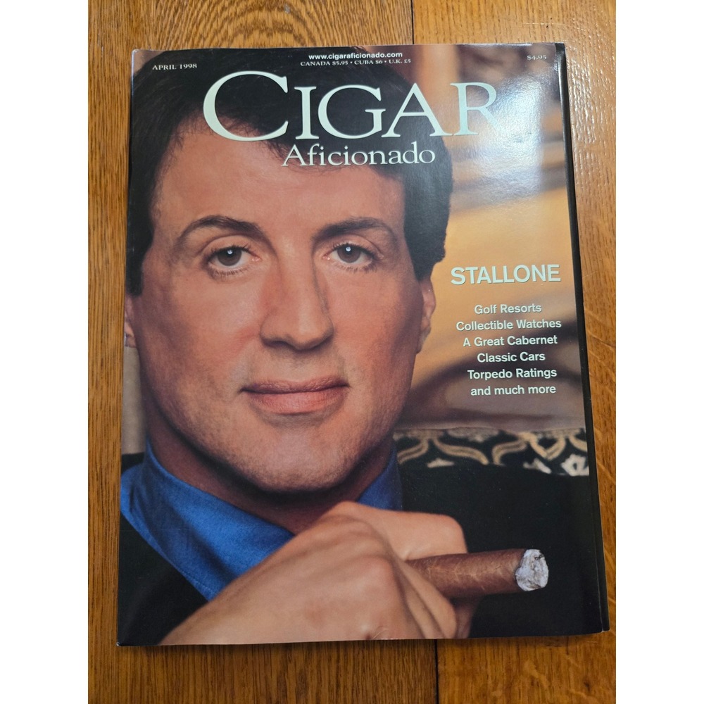 Cigar Aficionado Magazine April 1998 Sylvester Stallone Vintage Luxury Lifestyle